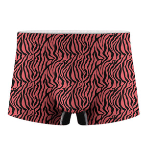 Pink And Black Tiger Stripe Print Men's Boxer Briefs