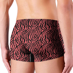 Pink And Black Tiger Stripe Print Men's Boxer Briefs