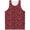 Pink And Black Tiger Stripe Print Men's Tank Top