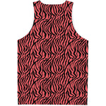 Pink And Black Tiger Stripe Print Men's Tank Top