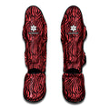 Pink And Black Tiger Stripe Print Muay Thai Shin Guards