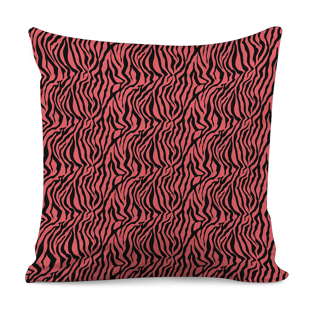 Pink And Black Tiger Stripe Print Pillow Cover