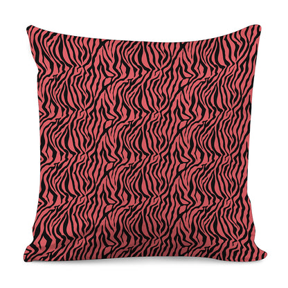 Pink And Black Tiger Stripe Print Pillow Cover
