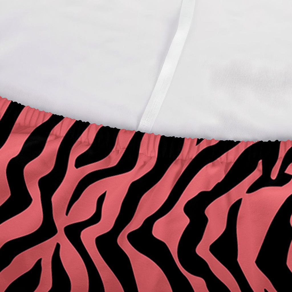 Pink And Black Tiger Stripe Print Sofa Cover