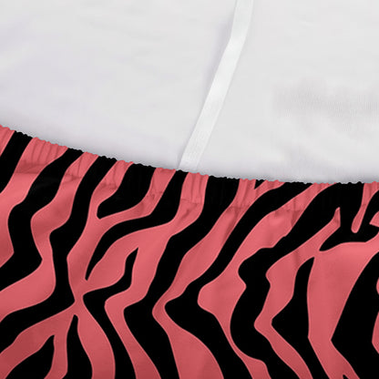 Pink And Black Tiger Stripe Print Sofa Cover