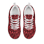 Pink And Black Tiger Stripe Print White Sneakers