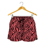 Pink And Black Tiger Stripe Print Women's Shorts