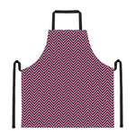 Pink And Black Zigzag Pattern Print Apron