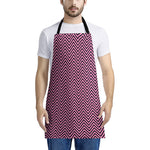 Pink And Black Zigzag Pattern Print Apron