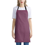 Pink And Black Zigzag Pattern Print Apron