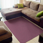 Pink And Black Zigzag Pattern Print Area Rug