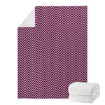 Pink And Black Zigzag Pattern Print Blanket