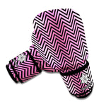 Pink And Black Zigzag Pattern Print Boxing Gloves