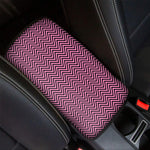 Pink And Black Zigzag Pattern Print Car Center Console Cover