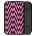 Pink And Black Zigzag Pattern Print Car Center Console Cover