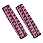 Pink And Black Zigzag Pattern Print Car Seat Belt Covers