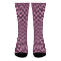 Pink And Black Zigzag Pattern Print Crew Socks