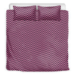 Pink And Black Zigzag Pattern Print Duvet Cover Bedding Set