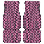 Pink And Black Zigzag Pattern Print Front and Back Car Floor Mats
