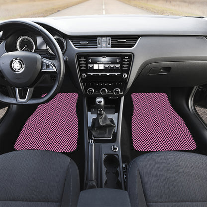 Pink And Black Zigzag Pattern Print Front Car Floor Mats