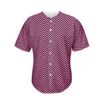 Pink And Black Zigzag Pattern Print Men's Baseball Jersey