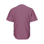 Pink And Black Zigzag Pattern Print Men's Baseball Jersey