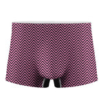 Pink And Black Zigzag Pattern Print Men's Boxer Briefs