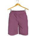 Pink And Black Zigzag Pattern Print Men's Shorts