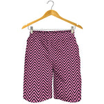 Pink And Black Zigzag Pattern Print Men's Shorts