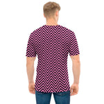 Pink And Black Zigzag Pattern Print Men's T-Shirt