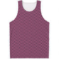 Pink And Black Zigzag Pattern Print Men's Tank Top