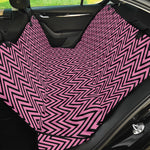 Pink And Black Zigzag Pattern Print Pet Car Back Seat Cover