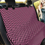 Pink And Black Zigzag Pattern Print Pet Car Back Seat Cover