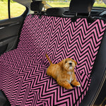 Pink And Black Zigzag Pattern Print Pet Car Back Seat Cover