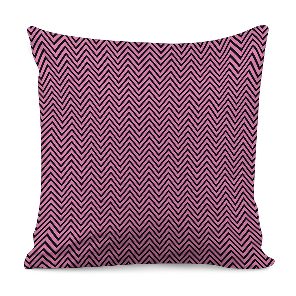 Pink And Black Zigzag Pattern Print Pillow Cover