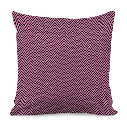 Pink And Black Zigzag Pattern Print Pillow Cover