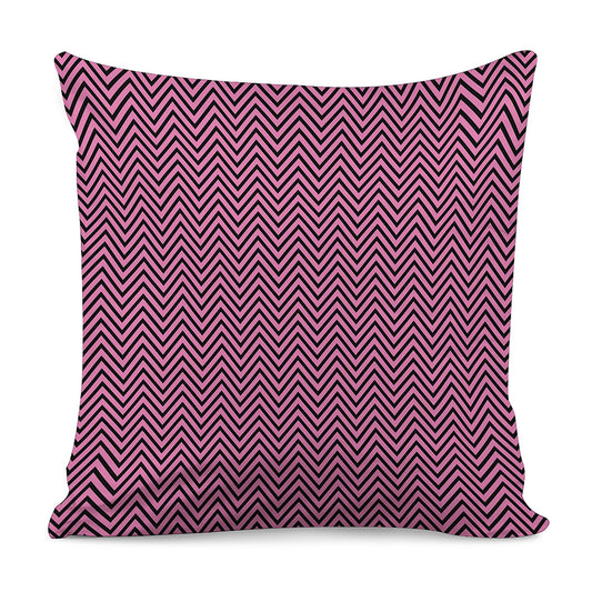 Pink And Black Zigzag Pattern Print Pillow Cover