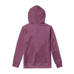 Pink And Black Zigzag Pattern Print Pullover Hoodie