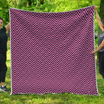 Pink And Black Zigzag Pattern Print Quilt