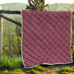 Pink And Black Zigzag Pattern Print Quilt