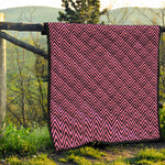 Pink And Black Zigzag Pattern Print Quilt
