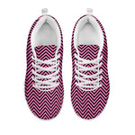 Pink And Black Zigzag Pattern Print White Sneakers