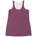 Pink And Black Zigzag Pattern Print Women's Racerback Tank Top