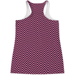 Pink And Black Zigzag Pattern Print Women's Racerback Tank Top