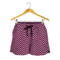 Pink And Black Zigzag Pattern Print Women's Shorts