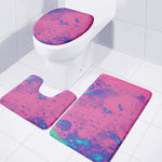 Pink And Blue Acid Melt Print 3 Piece Bath Mat Set