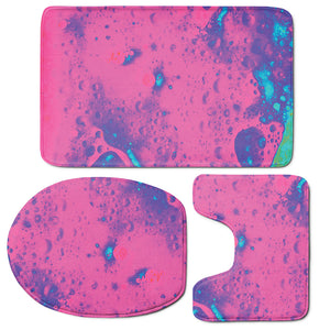 Pink And Blue Acid Melt Print 3 Piece Bath Mat Set