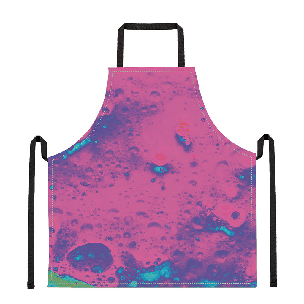 Pink And Blue Acid Melt Print Apron