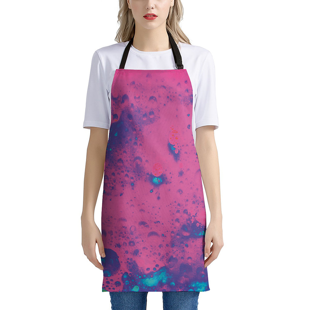 Pink And Blue Acid Melt Print Apron