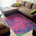 Pink And Blue Acid Melt Print Floor Mat